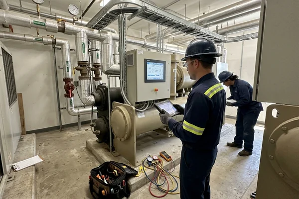 Reviewing chiller approach temperatures on the control screen