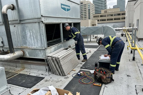 Replacing drift eliminators on a cooling tower