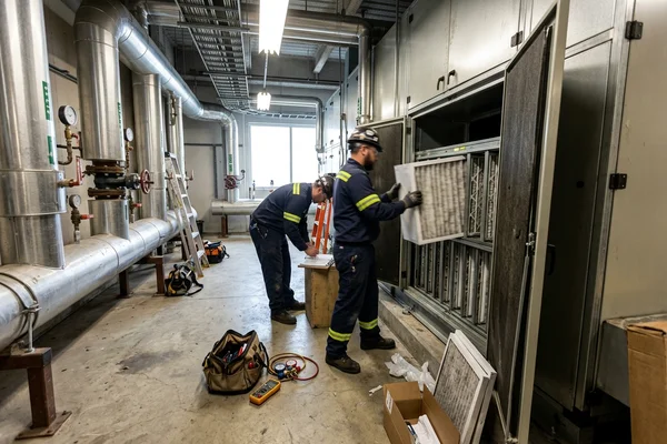Replacing filter banks in an office tower air handler