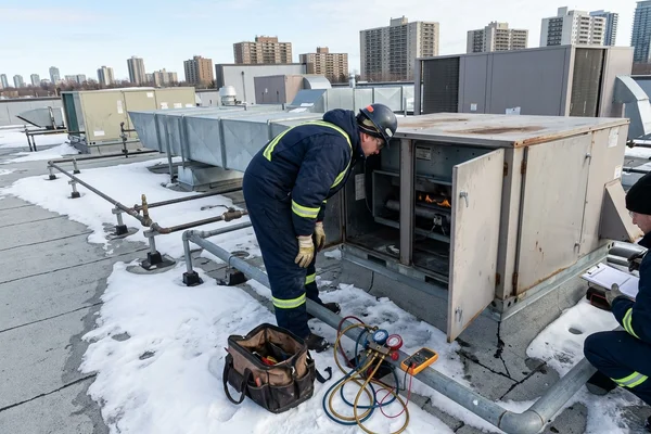 Checking a make-up air burner in winter