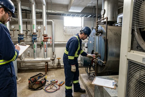 Checking steam boiler pressure controls