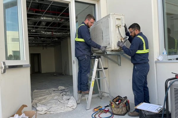 Setting a ductless condensing unit for a server room