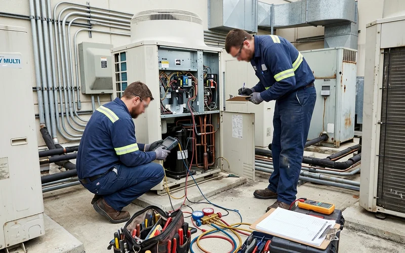 Reading a VRF fault code with a service tool