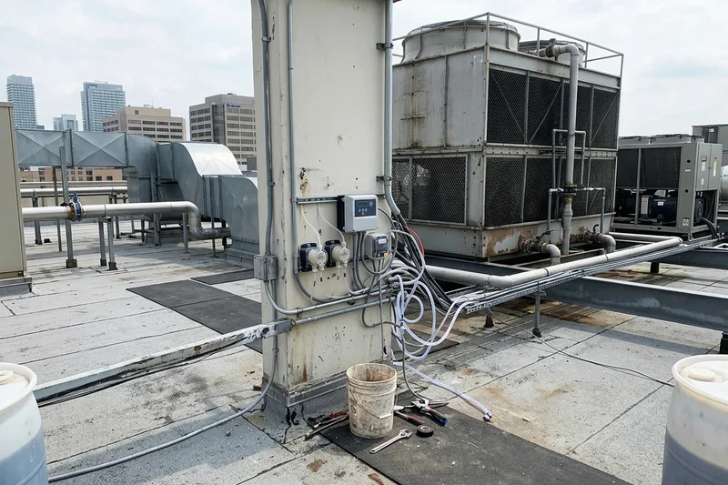 Automated chemical and biocide feed system